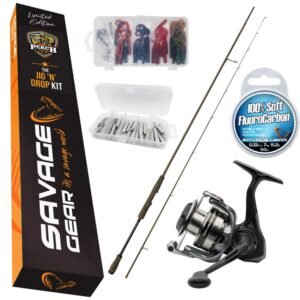 Savage gear set prútu perch academy kit 3 the jig n drop kit 2,33 m 5-18 g