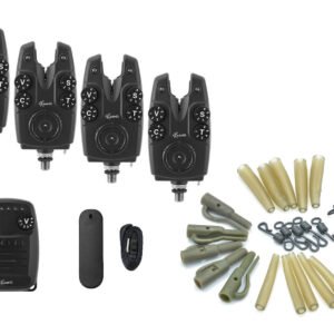 = sada 4 signalizátorov CARPON F6X s príposluchom + Safety Clips Set