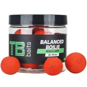 Vyvážené boilie TB Baits Balanced Peach Liver + atraktor