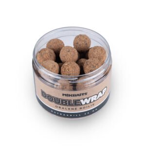 Obalené boilie MIKBAITS Maniaq Double Wrap NutraKrill, 500 ml priemer 20 mm