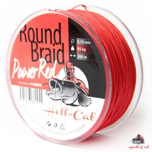 Hell-Cat Šnúra Round Braid Power červená 200m 0,60mm 75kg