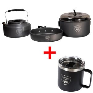 = Sada riadov GIANTS FISHING 3 Piece Pan & Kettle set + nerezový thermo hrnček