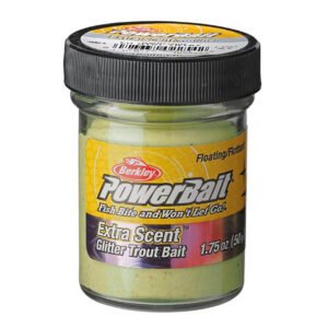 BERKLEY PowerBait Natural Glitter Trout Dough Garlic Glitter
