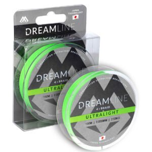 Pletená šnúra MIKADO Dreamline Ultralight, 150 m, fluo zelená priemer 0,035 mm, nosnosť 2,53 kg