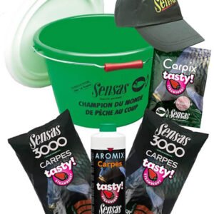 SENSAS 3000 Carp Tasty Jahoda = vedro + šiltovka + posilňovač + aromix + 2x krmivo