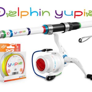 Detský SET - prút DELPHIN Yupie + navijak + vlasec dĺžka 1,80 m, záťaž 40 g