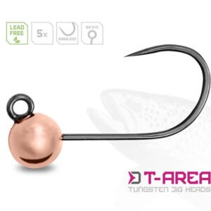 Volfrámový jig DELPHIN T-Area BL, 5 ks, medený veľ. 4, hmotnosť 2,2 g, priemer 6,4 mm