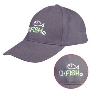 Šiltovka Velcro logo OKFISH červená farba